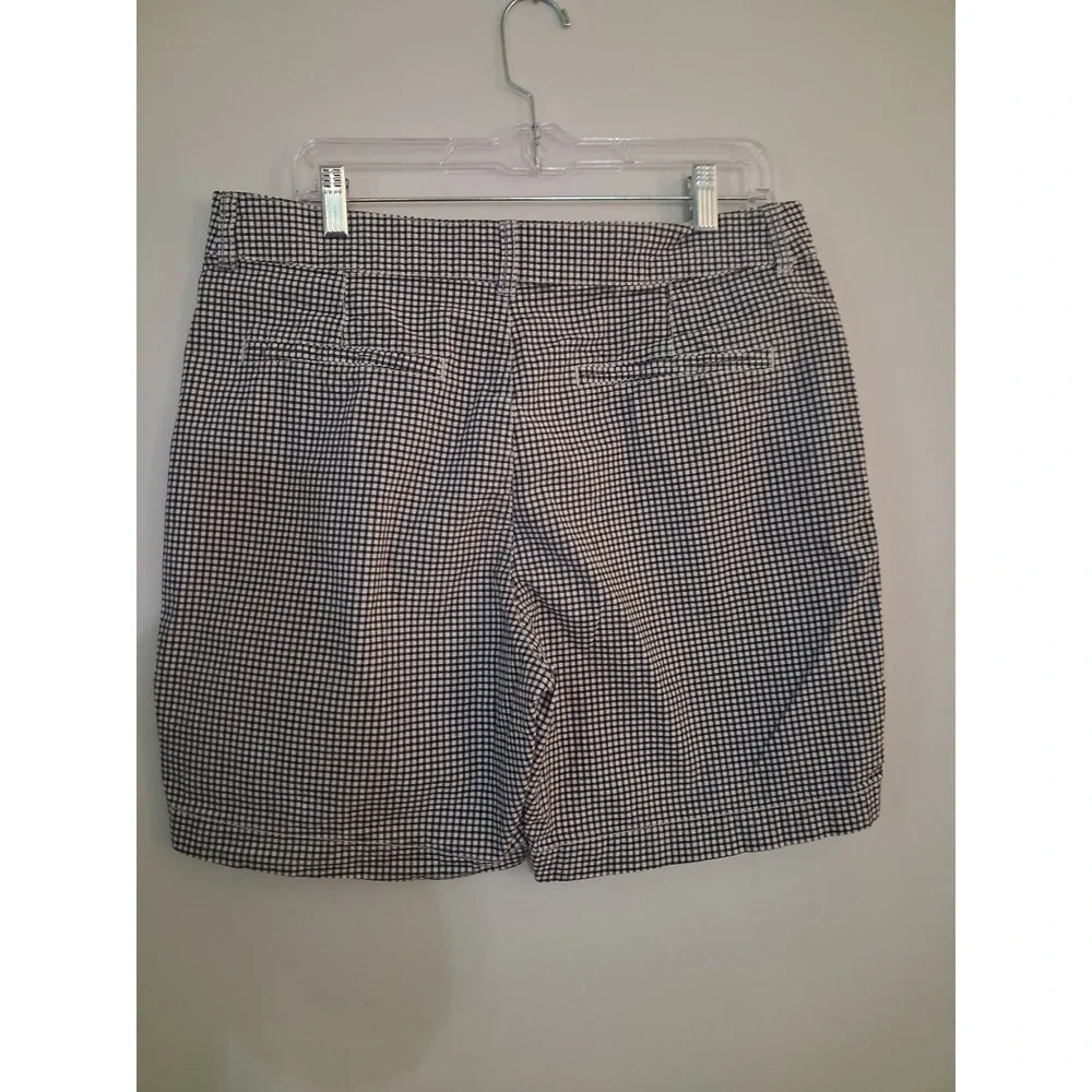 Old Navy Everyday Short High Rise Gingham Black White Check Stretch Size 12